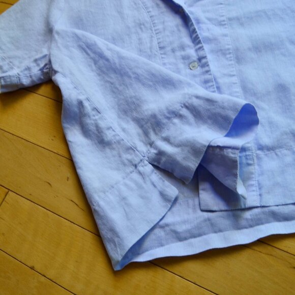 Quince 100% Linen Boxy Oversized Button Up Shirt Light Blue Size M - Picture 6 of 11